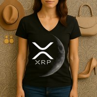 Ripple Xrp Moon Women's V-Neck T-Shirt