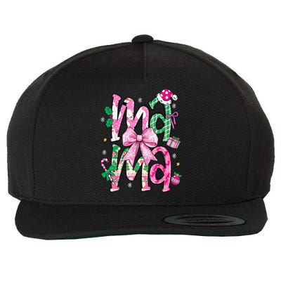 Retro Xmas Mama Coquette Bows Christmas Pajamas Gift Wool Snapback Cap