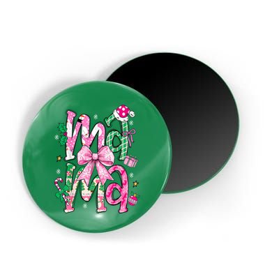Retro Xmas Mama Coquette Bows Christmas Pajamas Gift Magnet
