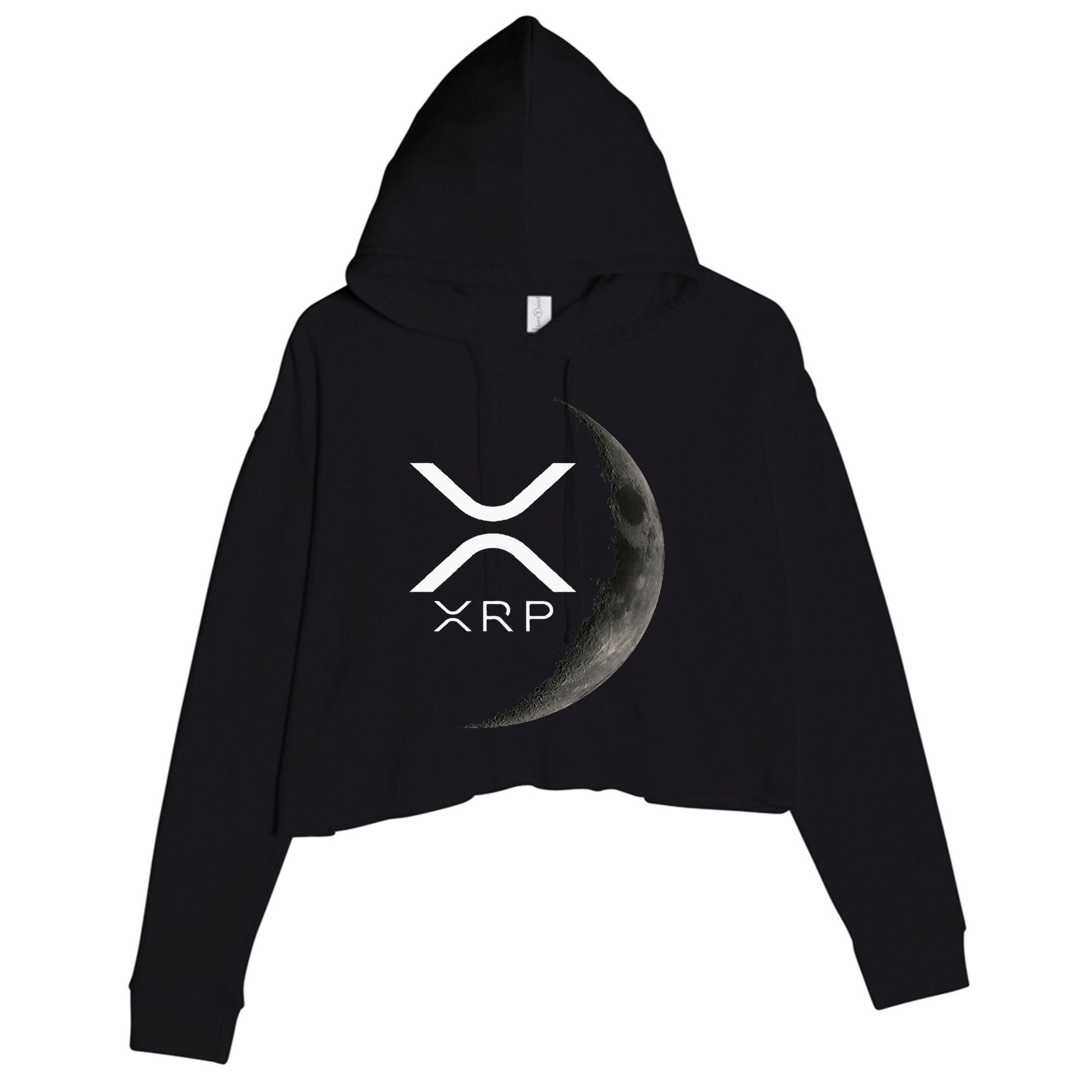 Ripple Xrp Moon Crop Fleece Hoodie