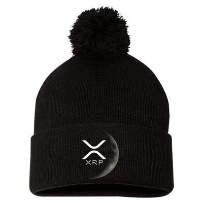 Ripple Xrp Moon Pom Pom 12in Knit Beanie