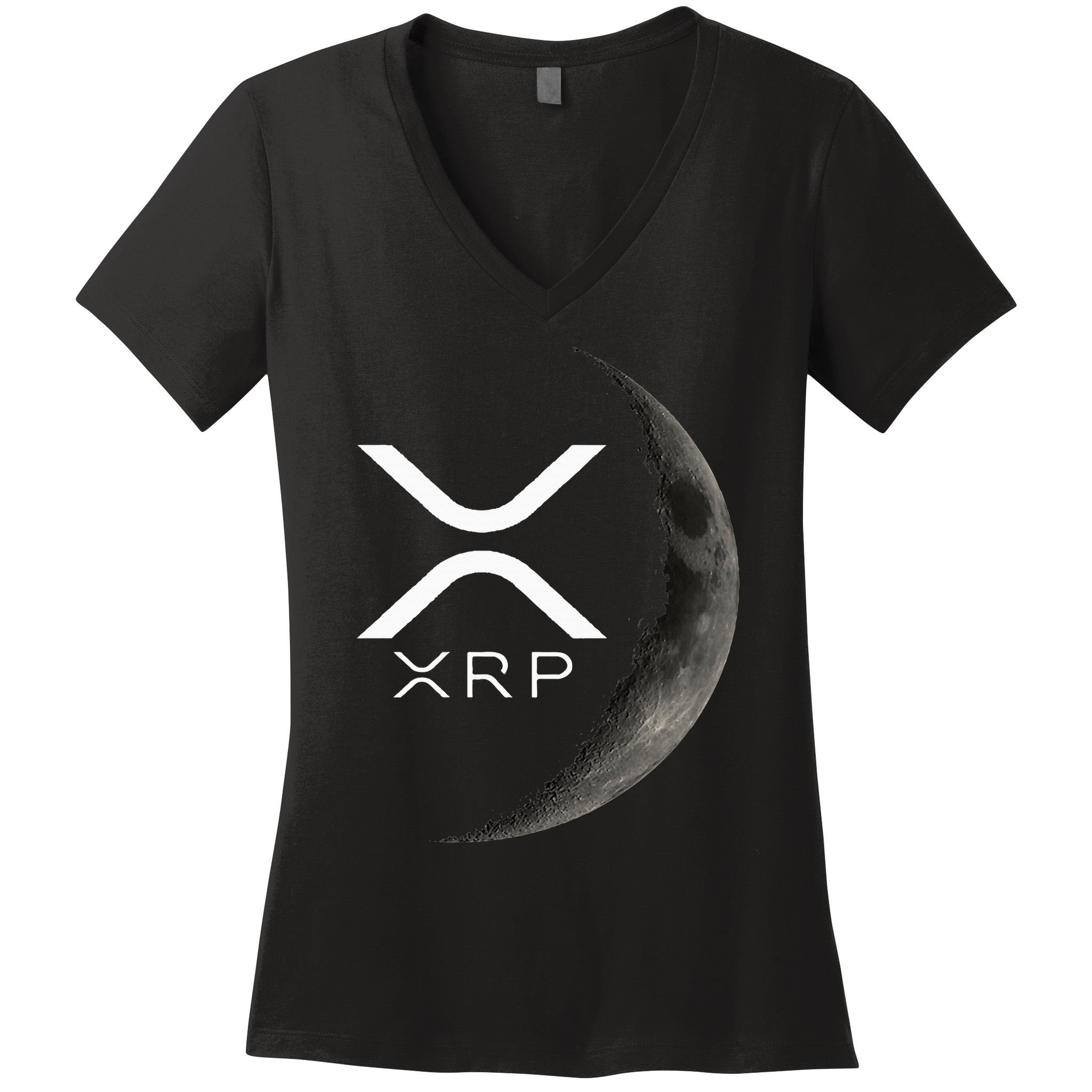Ripple Xrp Moon Women's V-Neck T-Shirt