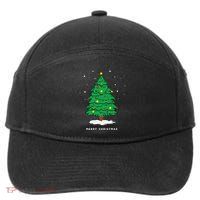 Retro Xmas Merry Christmas Tree Lights 7-Panel Snapback Hat