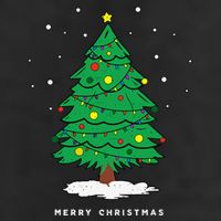 Retro Xmas Merry Christmas Tree Lights 25L Jumbo Tote
