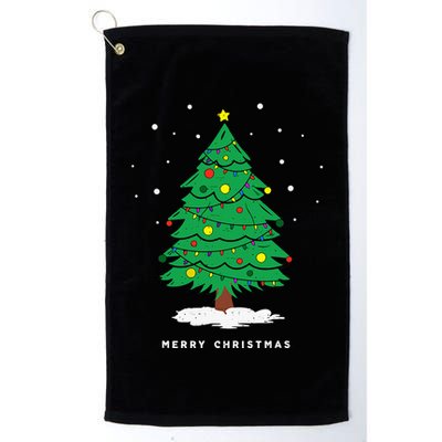Retro Xmas Merry Christmas Tree Lights Golf Towel