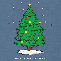 Retro Xmas Merry Christmas Tree Lights Garment-Dyed Sweatshirt