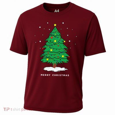 Retro Xmas Merry Christmas Tree Lights Performance Shirt