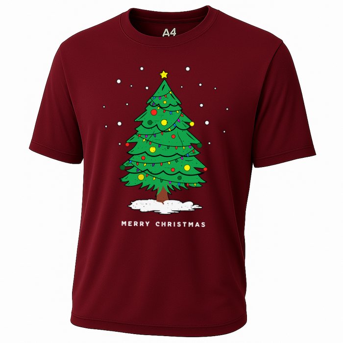 Retro Xmas Merry Christmas Tree Lights Performance Shirt