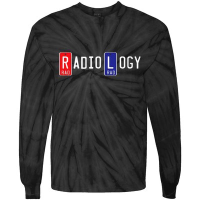 Radiology X Ray Marker  Right Left Lead Marker Tie-Dye Long Sleeve Shirt