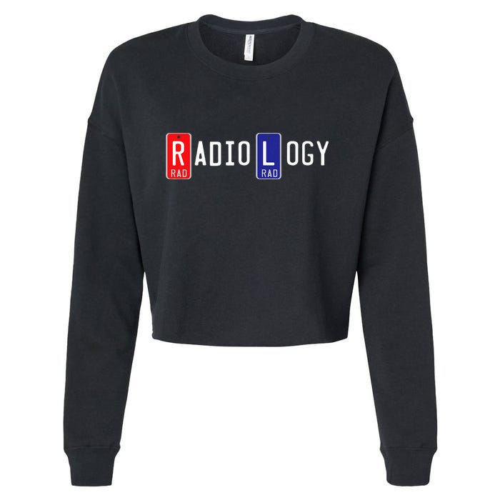 Radiology X Ray Marker  Right Left Lead Marker Cropped Pullover Crew