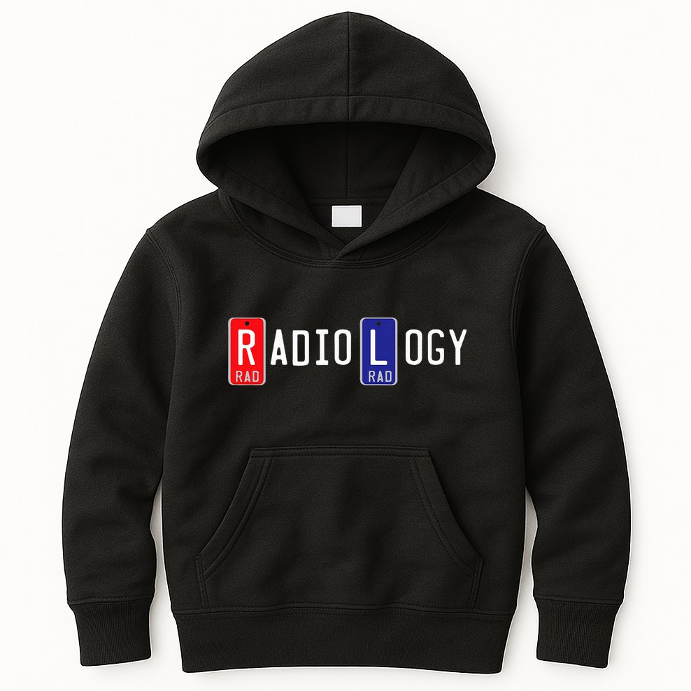 Radiology X Ray Marker  Right Left Lead Marker Kids Hoodie