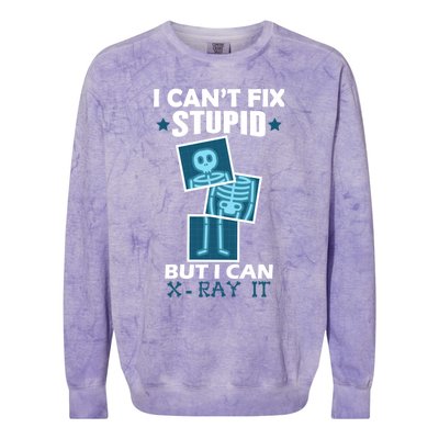 Radiology X Ray Meaningful Gift I Can't Fix Stupid But I Can Xmeaningful Giftray Colorblast Crewneck Sweatshirt