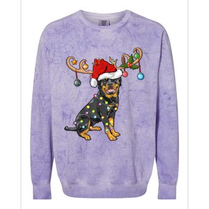 Rottweiler Xmas Santa's Reindeer Rottweiler Christmas Meaningful Gift Colorblast Crewneck Sweatshirt