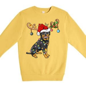 Rottweiler Xmas Santa's Reindeer Rottweiler Christmas Meaningful Gift Premium Crewneck Sweatshirt