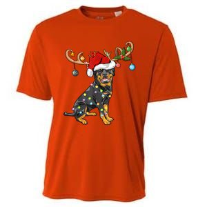 Rottweiler Xmas Santa's Reindeer Rottweiler Christmas Meaningful Gift Cooling Performance Crew T-Shirt