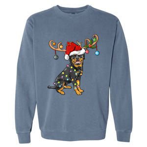 Rottweiler Xmas Santa's Reindeer Rottweiler Christmas Meaningful Gift Garment-Dyed Sweatshirt