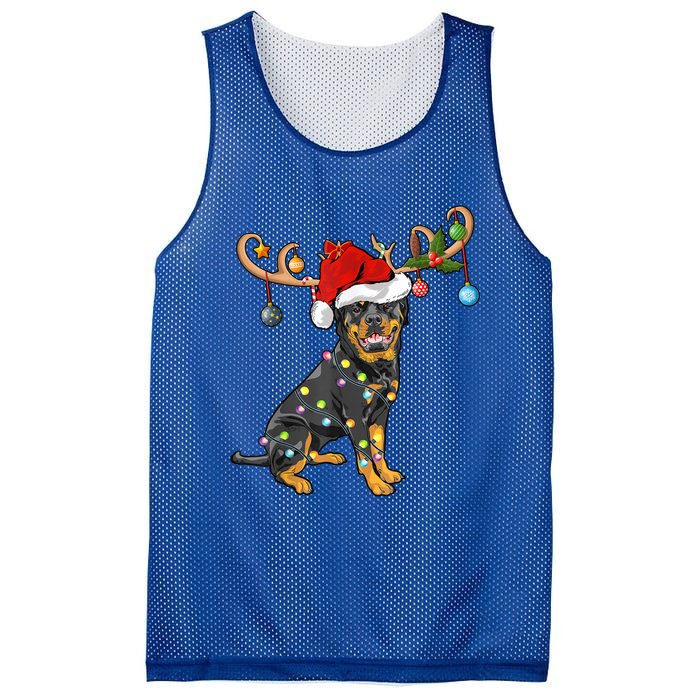 Rottweiler Xmas Santa's Reindeer Rottweiler Christmas Meaningful Gift Mesh Reversible Basketball Jersey Tank