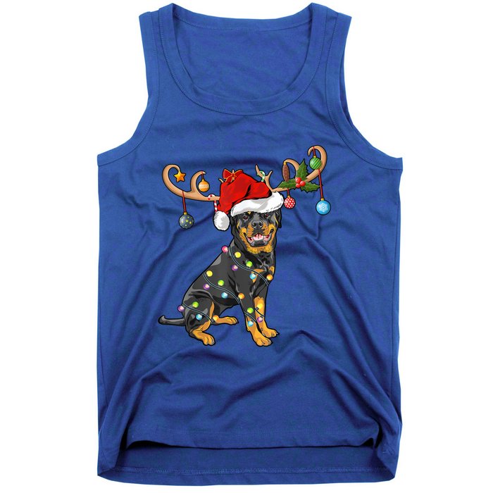 Rottweiler Xmas Santa's Reindeer Rottweiler Christmas Meaningful Gift Tank Top