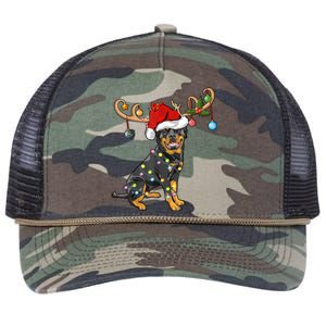 Rottweiler Xmas Santa's Reindeer Rottweiler Christmas Meaningful Gift Retro Rope Trucker Hat Cap