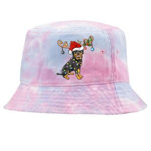 Rottweiler Xmas Santa's Reindeer Rottweiler Christmas Meaningful Gift Tie-Dyed Bucket Hat