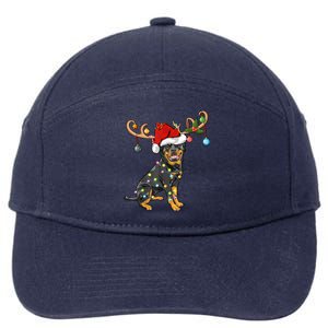 Rottweiler Xmas Santa's Reindeer Rottweiler Christmas Meaningful Gift 7-Panel Snapback Hat