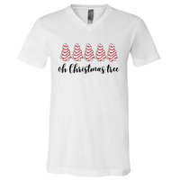 Retro Xmas Tree Cakes V-Neck T-Shirt