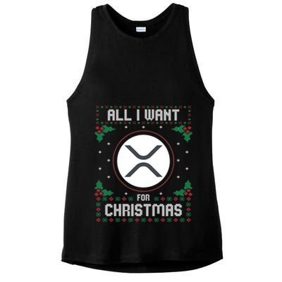 Ripple Xrp Ugly Christmas Sweater All I Want For Xmas Meaningful Gift Ladies PosiCharge Tri-Blend Wicking Tank
