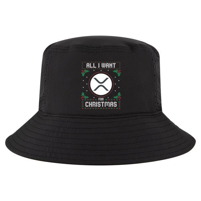Ripple Xrp Ugly Christmas Sweater All I Want For Xmas Meaningful Gift Cool Comfort Performance Bucket Hat