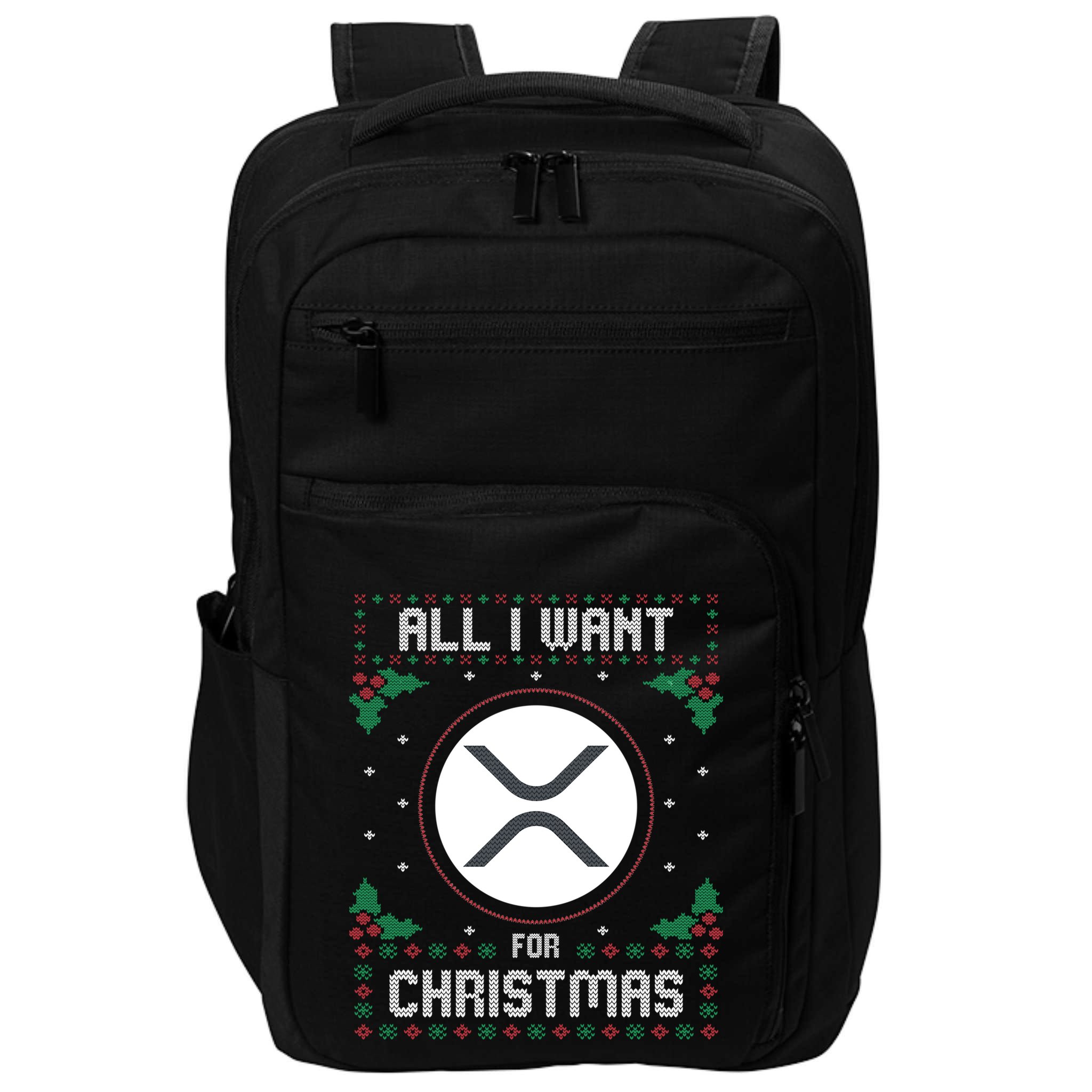 Ripple Xrp Ugly Christmas Sweater All I Want For Xmas Meaningful Gift Impact Tech Backpack