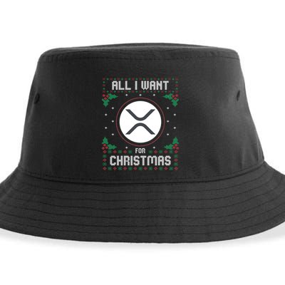 Ripple Xrp Ugly Christmas Sweater All I Want For Xmas Meaningful Gift Sustainable Bucket Hat