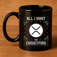 Ripple Xrp Ugly Christmas Sweater All I Want For Xmas Meaningful Gift 11oz C Handle Ceramic Mug