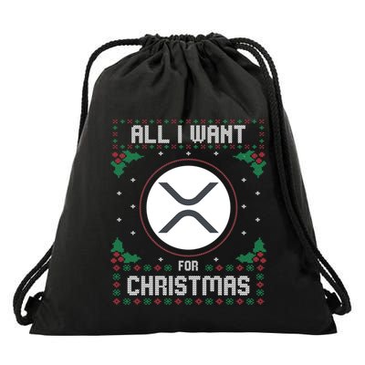 Ripple Xrp Ugly Christmas Sweater All I Want For Xmas Meaningful Gift Drawstring Bag