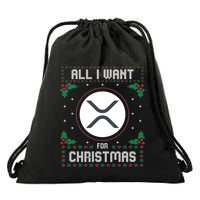Ripple Xrp Ugly Christmas Sweater All I Want For Xmas Meaningful Gift Drawstring Bag
