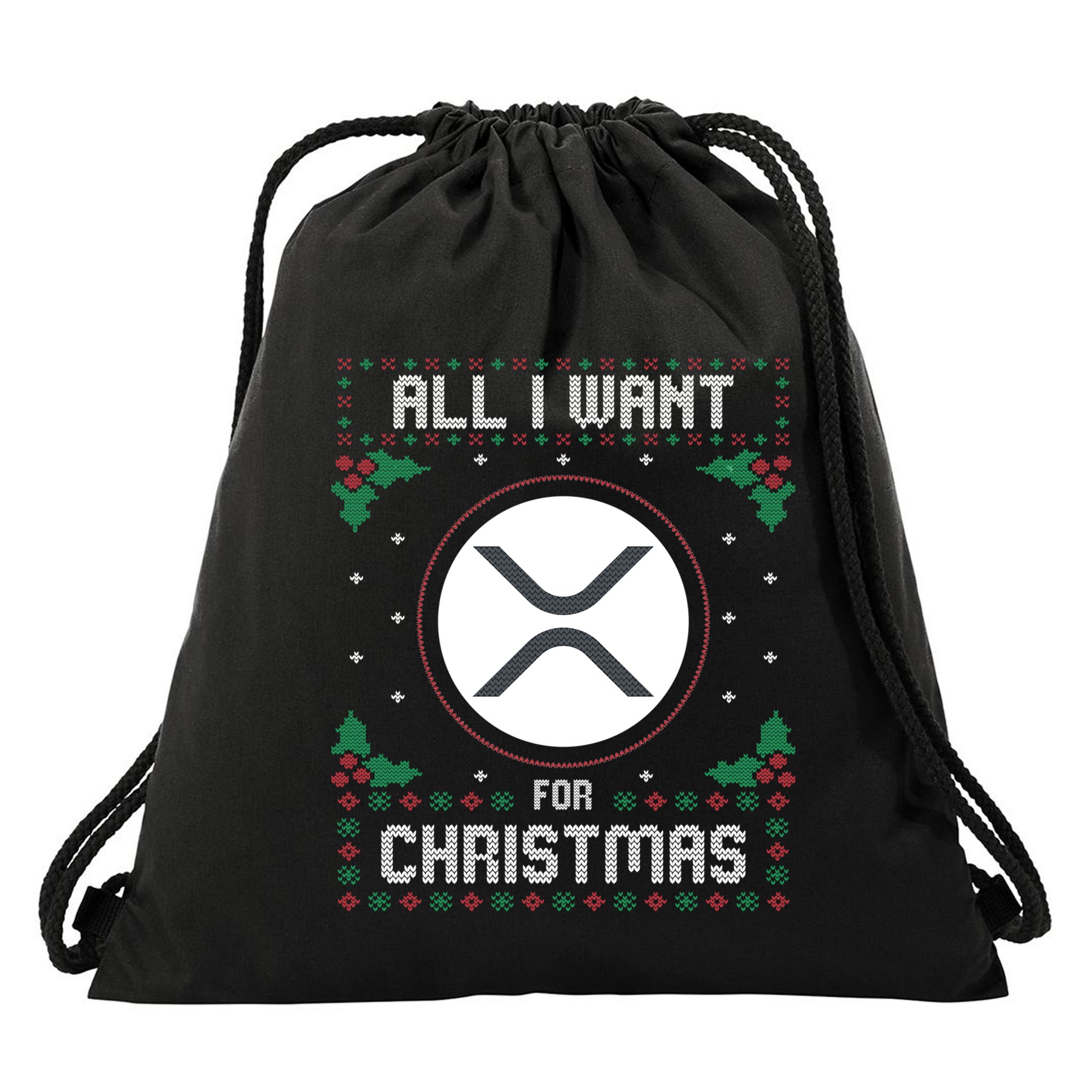 Ripple Xrp Ugly Christmas Sweater All I Want For Xmas Meaningful Gift Drawstring Bag