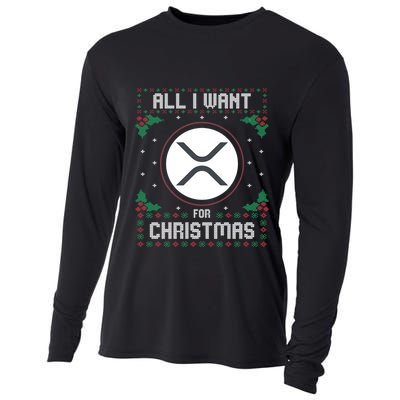 Ripple Xrp Ugly Christmas Sweater All I Want For Xmas Meaningful Gift Cooling Performance Long Sleeve Crew