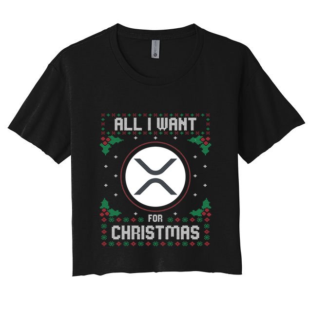 Ripple Xrp Ugly Christmas Sweater All I Want For Xmas Meaningful Gift Crop Top