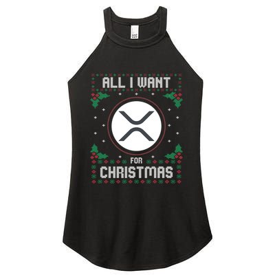 Ripple Xrp Ugly Christmas Sweater All I Want For Xmas Meaningful Gift Women's Perfect Tri Rocker Tank