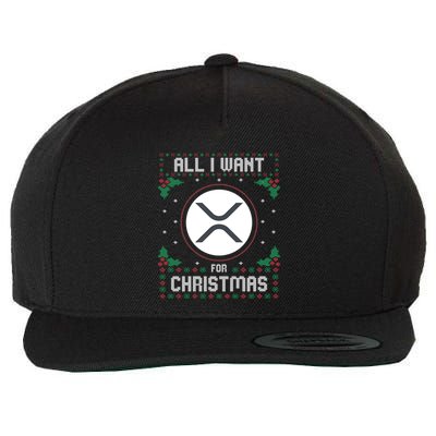 Ripple Xrp Ugly Christmas Sweater All I Want For Xmas Meaningful Gift Wool Snapback Cap
