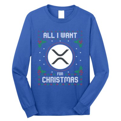 Ripple Xrp Ugly Christmas Sweater All I Want For Xmas Meaningful Gift Long Sleeve Shirt