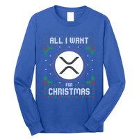Ripple Xrp Ugly Christmas Sweater All I Want For Xmas Meaningful Gift Long Sleeve Shirt