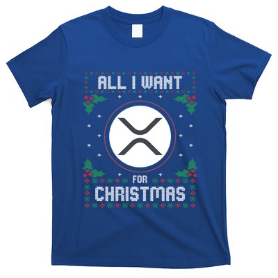 Ripple Xrp Ugly Christmas Sweater All I Want For Xmas Meaningful Gift T-Shirt