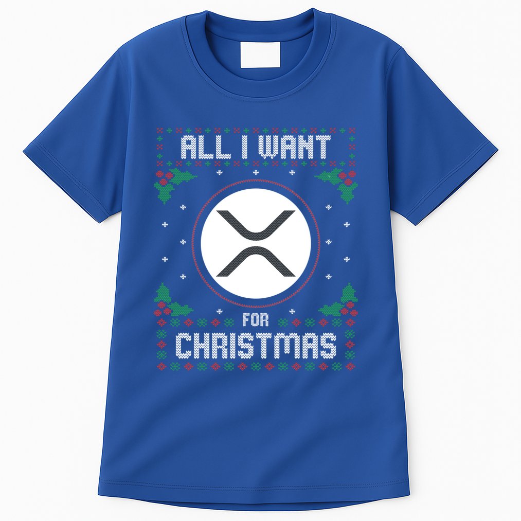 Ripple Xrp Ugly Christmas Sweater All I Want For Xmas Meaningful Gift Tall T-Shirt