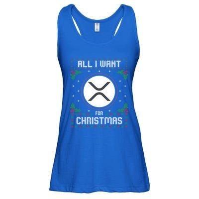 Ripple Xrp Ugly Christmas Sweater All I Want For Xmas Meaningful Gift Ladies Essential Flowy Tank