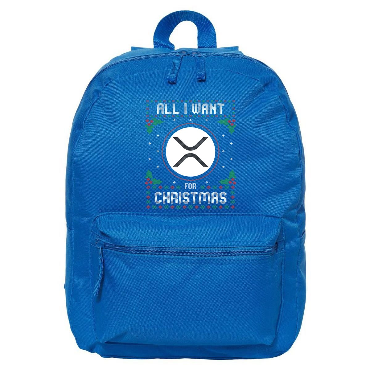 Ripple Xrp Ugly Christmas Sweater All I Want For Xmas Meaningful Gift 16 in Basic Backpack