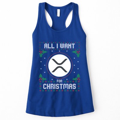 Ripple Xrp Ugly Christmas Sweater All I Want For Xmas Meaningful Gift Womens Tank Top