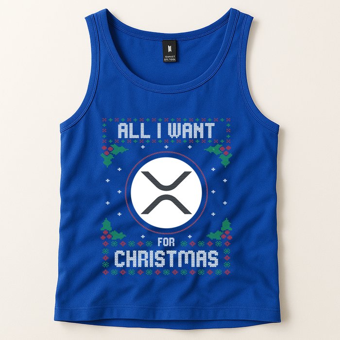 Ripple Xrp Ugly Christmas Sweater All I Want For Xmas Meaningful Gift Tank Top