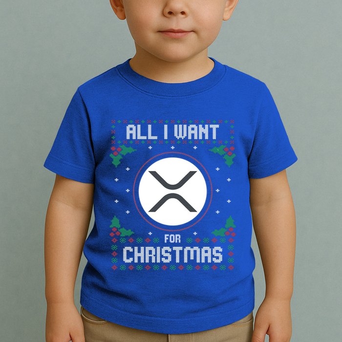 Ripple Xrp Ugly Christmas Sweater All I Want For Xmas Meaningful Gift Toddler T-Shirt