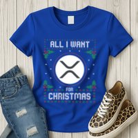 Ripple Xrp Ugly Christmas Sweater All I Want For Xmas Meaningful Gift Womens T-Shirt