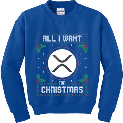 Ripple Xrp Ugly Christmas Sweater All I Want For Xmas Meaningful Gift Kids Sweatshirt