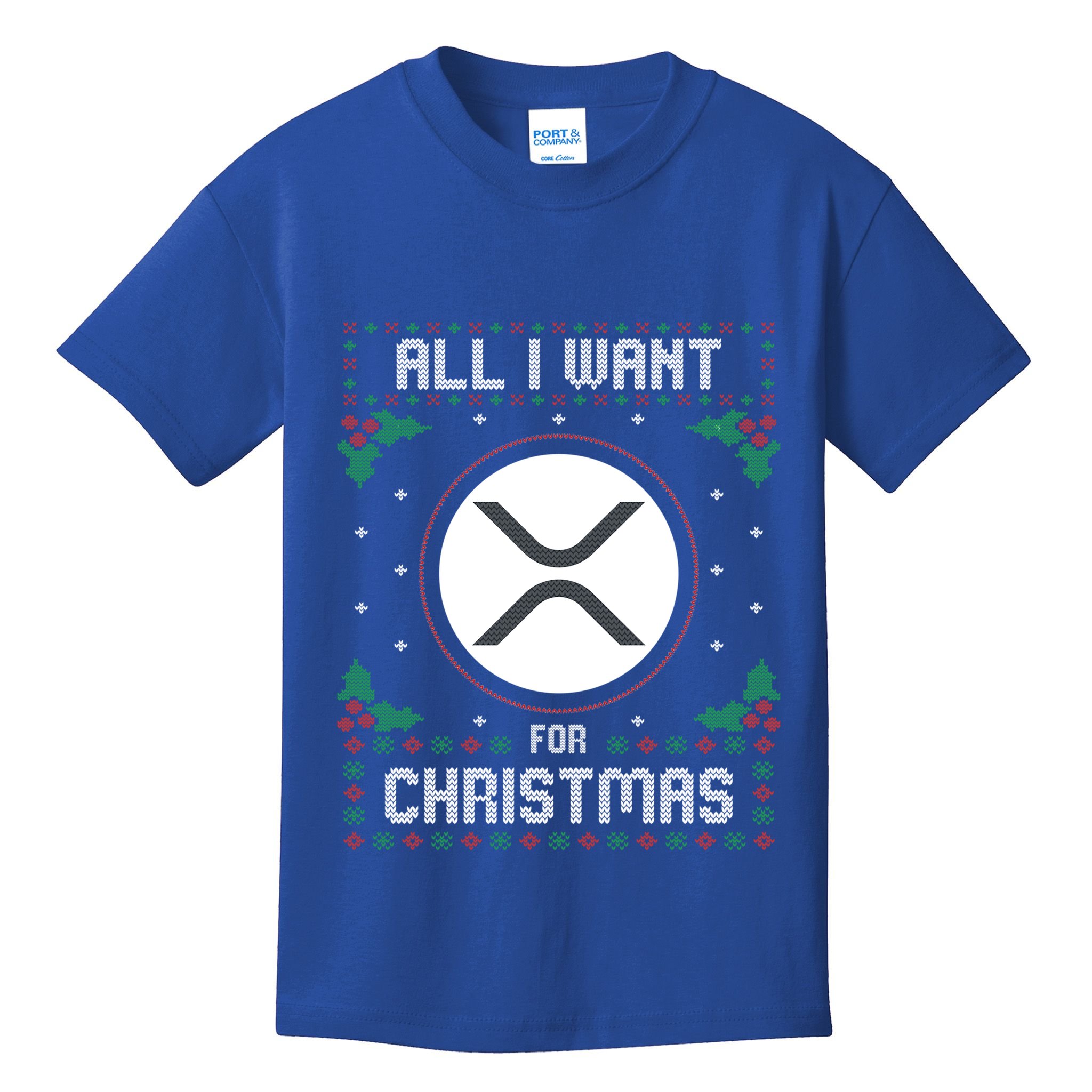 Ripple Xrp Ugly Christmas Sweater All I Want For Xmas Meaningful Gift Kids T-Shirt